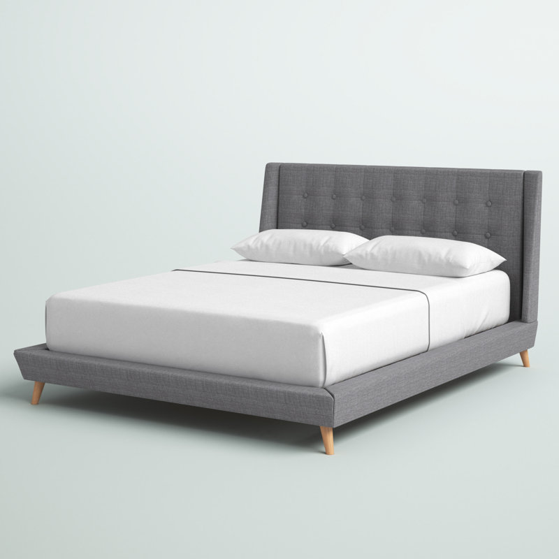 Milazzo Upholstered Platform Bed Mercury Row Color Gray Size King